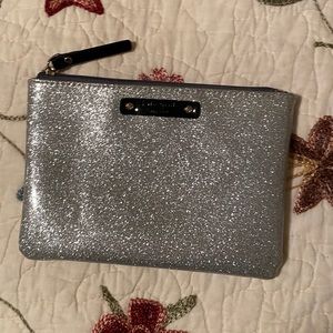 Kate Spade Sparkly Silver Zip Pouch
